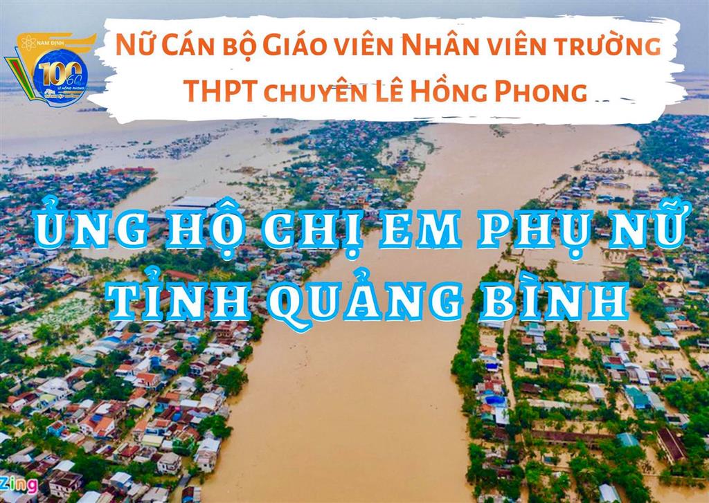 Nữ cán bộ giáo viên, nhân viên trường THPT chuyên Lê Hồng Phong, Nam Định ủng hộ chị em phụ nữ tỉnh Quảng Bình