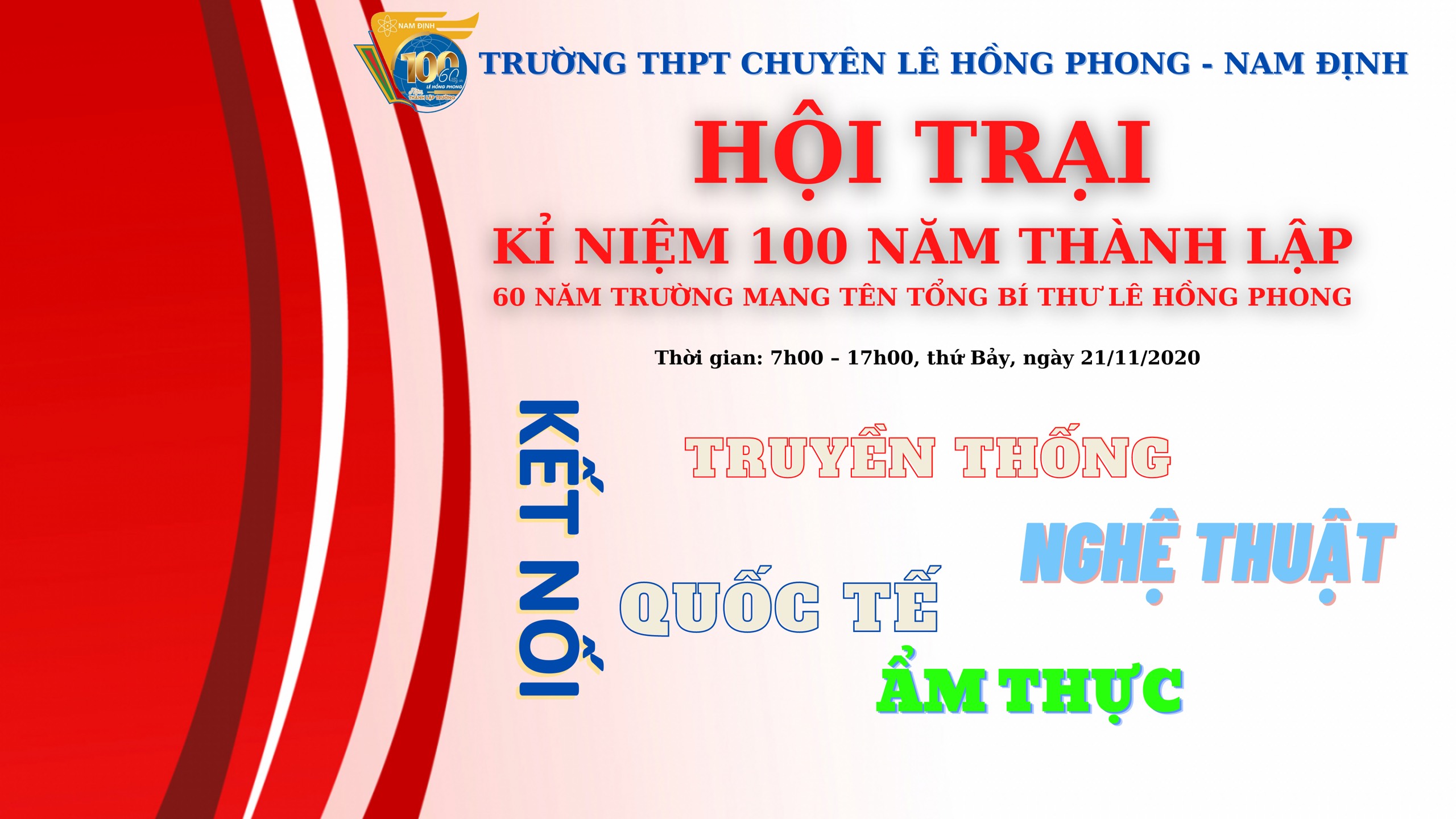 Kế hoạch tổ chức hội trại nhân dịp Kỉ niệm 100 năm thành lập, 60 năm trường mang tên Tổng Bí thư Lê Hồng Phong