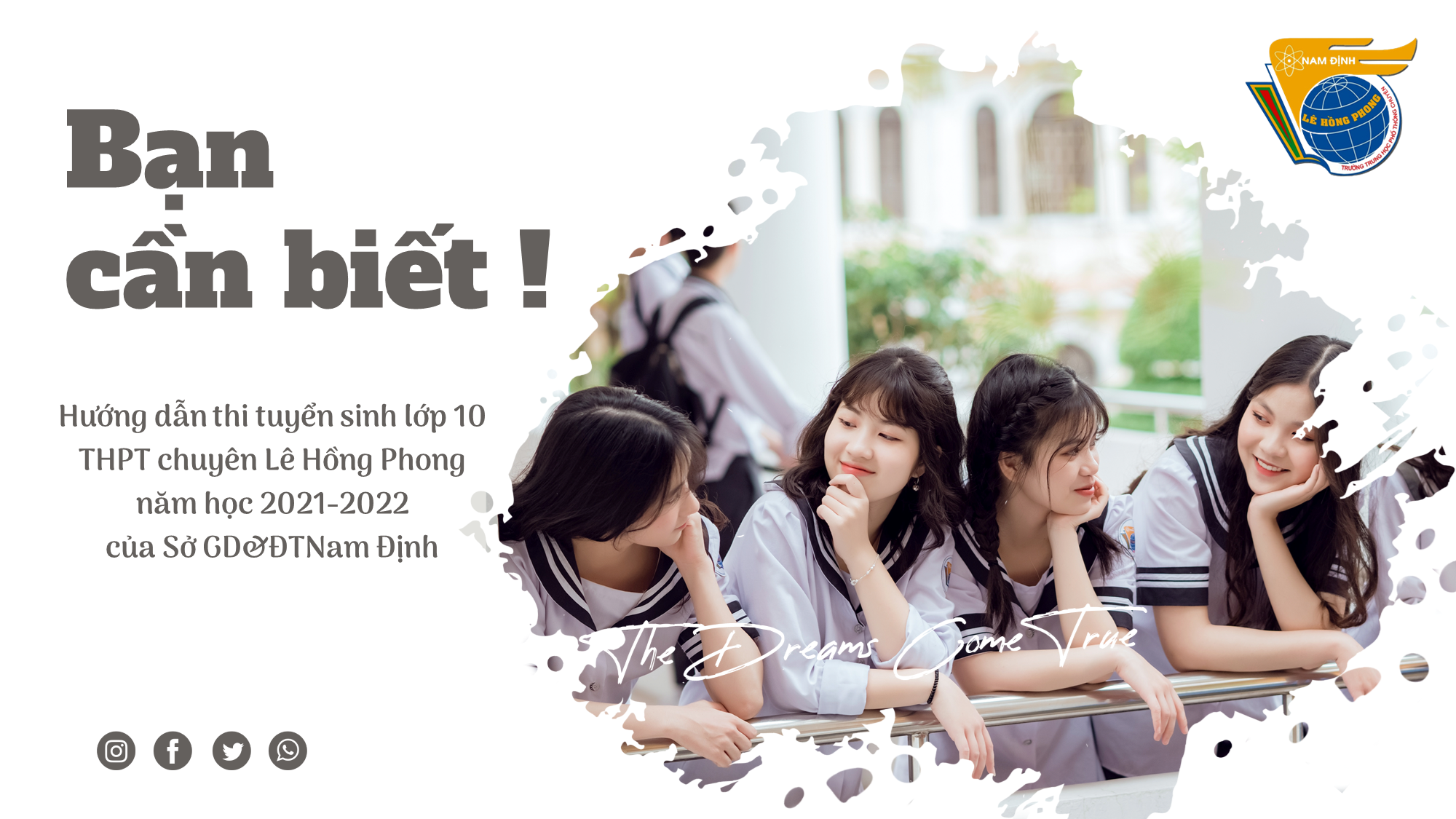 Hướng dẫn thi tuyển sinh lớp 10 THPT chuyên Lê Hồng Phong năm học 2021 - 2022 của Sở Giáo dục và đào tạo Nam Định