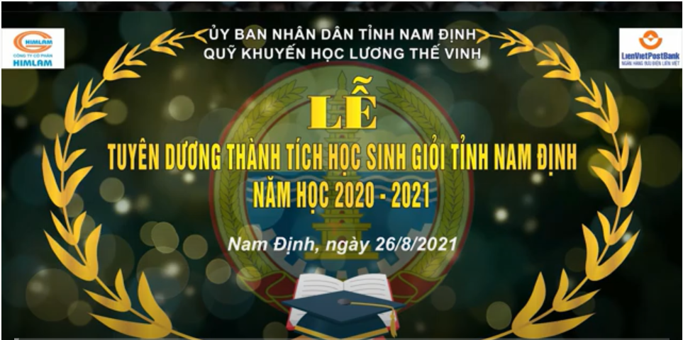 Trường THPT chuyên Lê Hồng Phong tham dự Lễ tuyên dương thành tích học sinh giỏi tỉnh Nam Định năm học 2020-2021