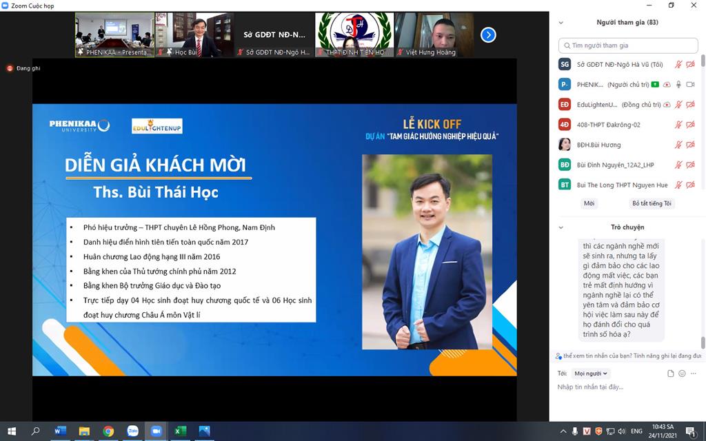 Công tác giáo dục hướng nghiệp trường THPT chuyên Lê Hồng Phong, Nam Định được chia sẻ trong hội thảo "Công nghệ cao xoay chuyển thế giới nghề nghiệp”