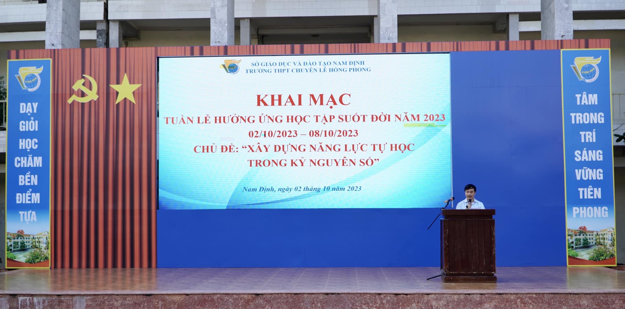 Trường THPT chuyên Lê Hồng Phong phát động, khai mạc “Tuần lễ hưởng ứng học tập suốt đời”