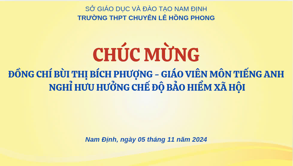 Gặp gỡ, chúc mừng đồng chí Bùi Thị Bích Phượng – Nguyên giáo viên môn Tiếng Anh nghỉ hưu hưởng chế độ bảo hiểm xã hội