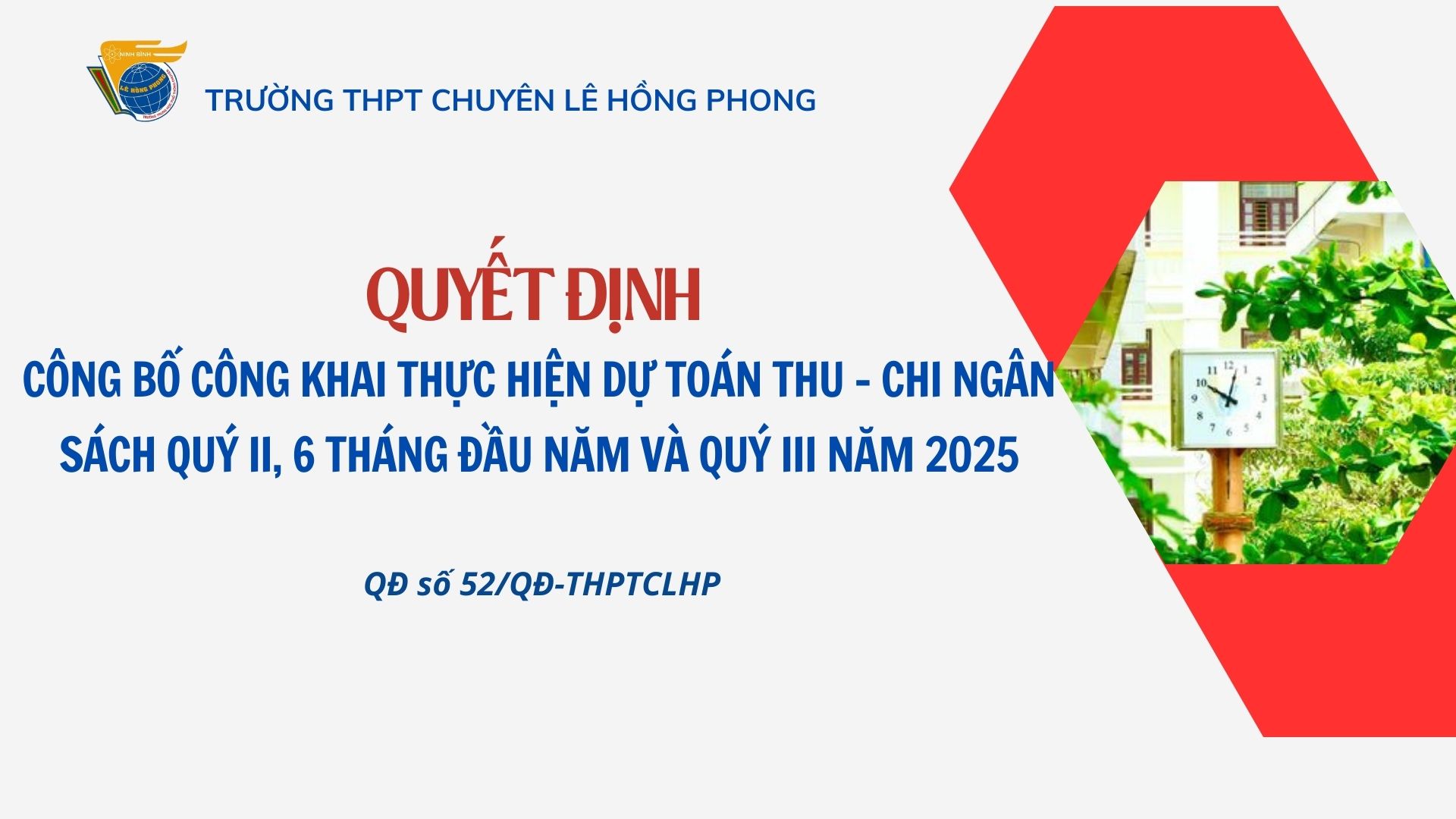 Công khai thực hiện dự toán thu - chi ngân sách quý II, 6 tháng đầu năm và quý III năm 2025