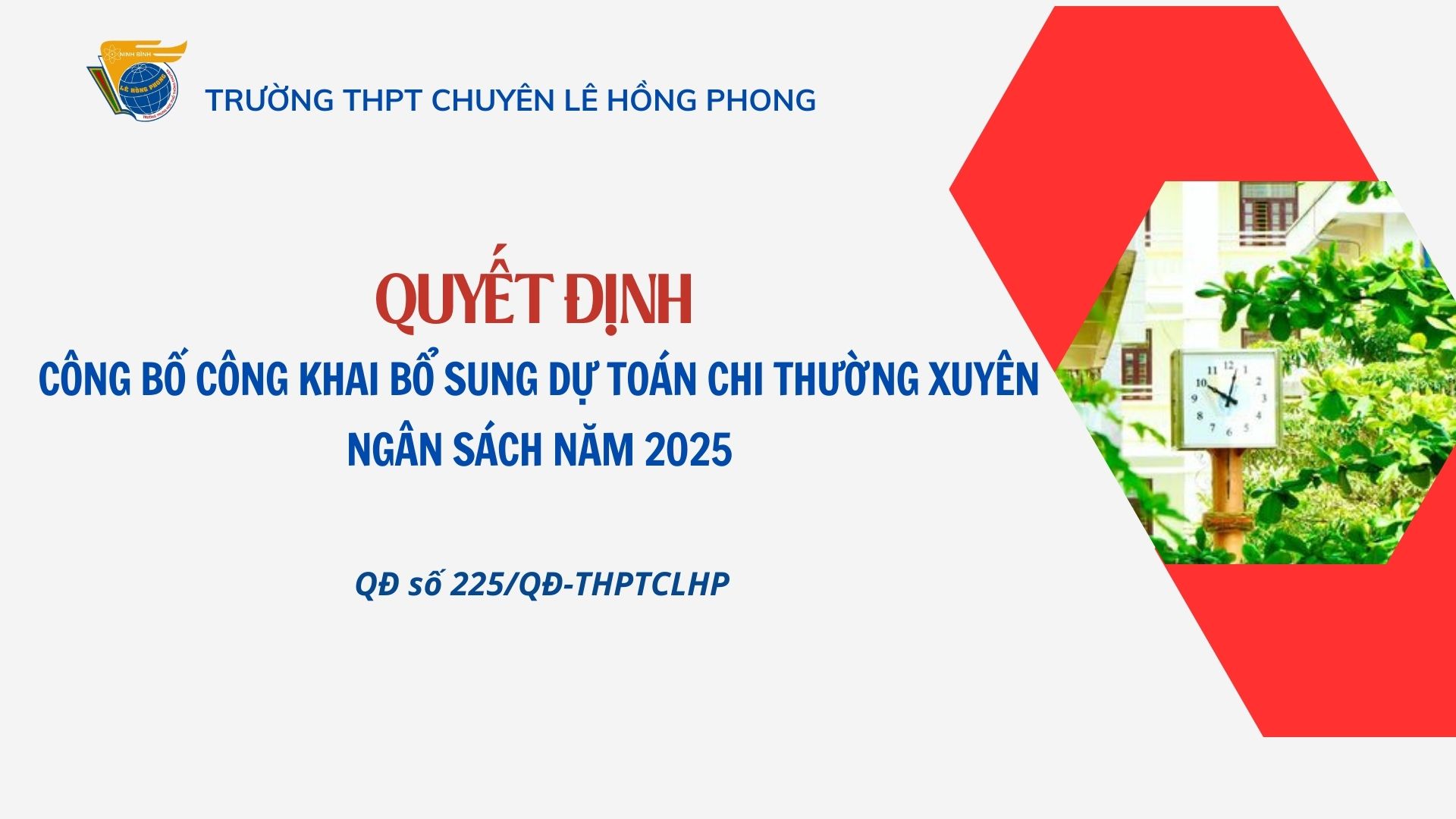Công khai bổ sung dự toán chi thường xuyên ngân sách năm 2025