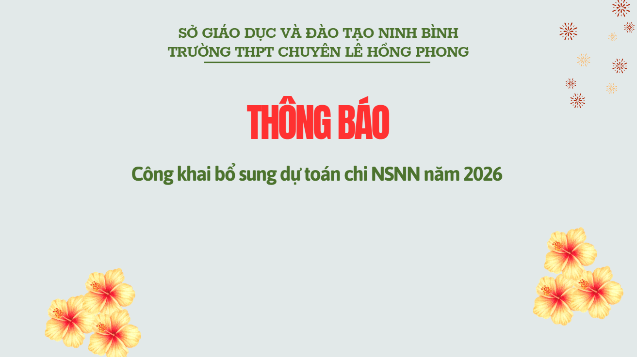 Thông báo công khai bổ sung dự toán chi NSNN năm 2026