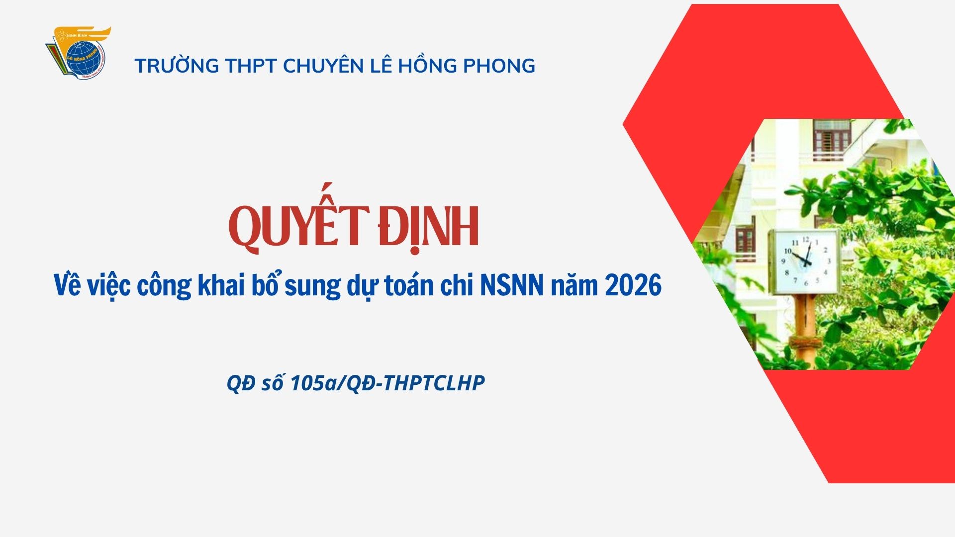 Quyết định công khai bổ sung dự toán chi NSNN năm 2026